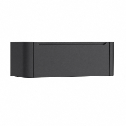H&R badmeubelen Juice Wastafelonderkast - 120x45x40cm - afgeronde hoeken - 1 lade - geïntegreerde greep - antraciet mat SW867493