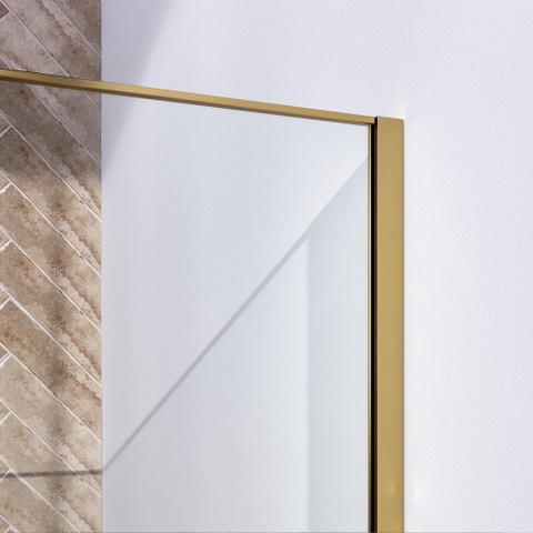 Brauer Season Douche à l'italienne - 90x200cm - verre clair avec cadre - Doré SW1039030