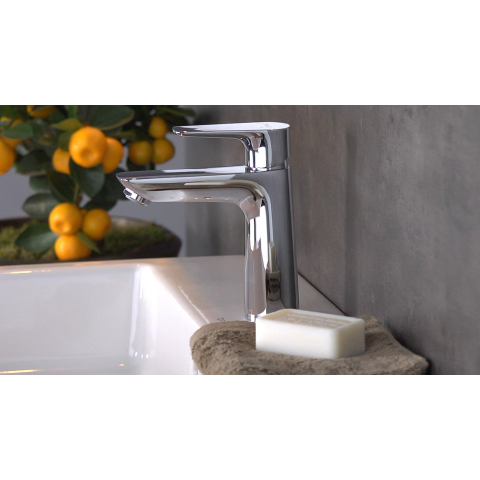 Hansgrohe Talis e 1 greeps wastafelkraan - 110 PopUp - trekwaste - hoogglans chroom SW28983
