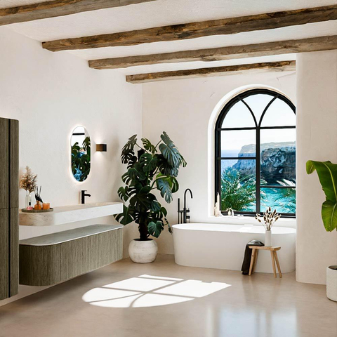 MONDIAZ THOR-DLUX 170cm meuble de salle de bains arrondi gauche + droite couleur Shadow avec 1 tiroir et 2 portes. Vasque suspendue CLOUD Droite 1 trou de robinet couleur Opalo. SW1465525