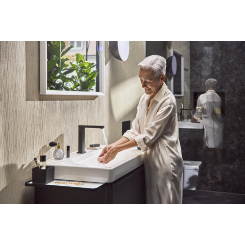 Hansgrohe Tecturis E Wastafelmengkraan - push to open plug - 15.8cm uitloop - coolstart - mat zwart SW918665