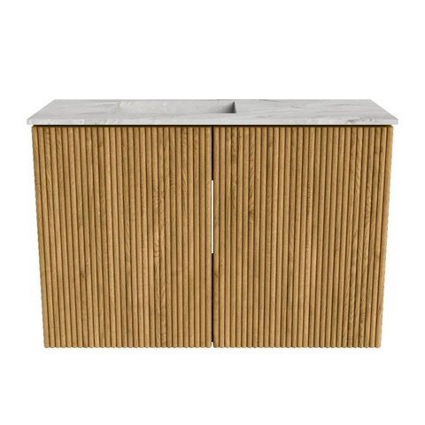 Mondiaz JOYA-DLUX 60cm meuble de toilette - couleur Oak - Vasque FAYE position Gauche Sans trou de robinet couleur Glace. SW1421964