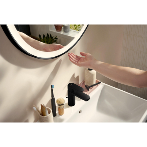 Hansgrohe Xarita Lite S miroir – rond Ø 70 cm – Éclairage LED – chauffage de miroir, à intensité variable – Noir mat SW1165134