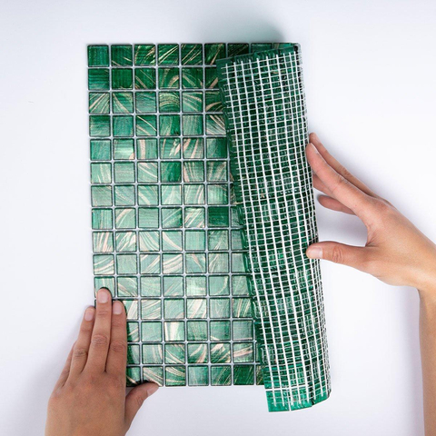 The Mosaic Factory Amsterdam mosaïque - 32x32cm - 4mm - carré - medium green brillant (vert) SW62148