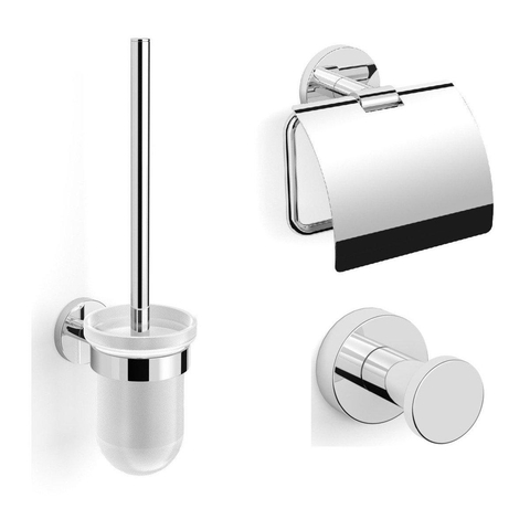 Royal plaza Salix toiletset haak+rolhouder+borstelhouder chroom SHOW26100 SHOW26100