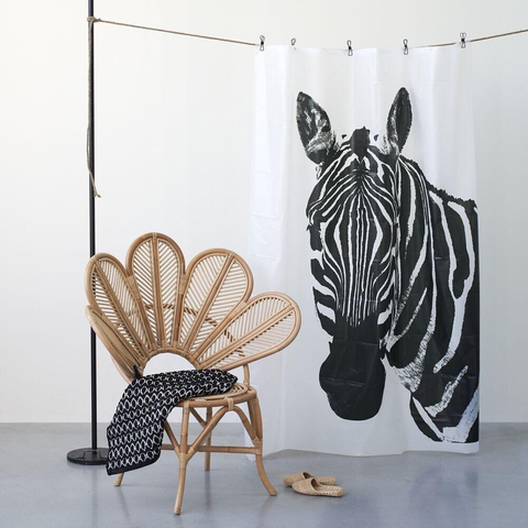 Sealskin Zebra Rideau de douche 180x200 cm PEVA Noir / Blanc SW699501