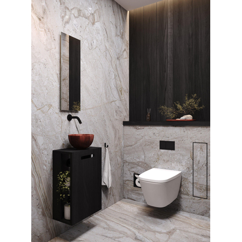 Looox Ensemble brosse de toilette fermée - 14,5x61x14cm - carrelable - blanc CL8W GA62838