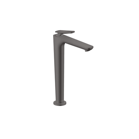 Hansgrohe Axor Citterio C 1-gats wastafelkraan 250 coolstart m. push-open afvoerplug en cubic cutvoorsprong 15.8cm - brushed black chrome SW1152167
