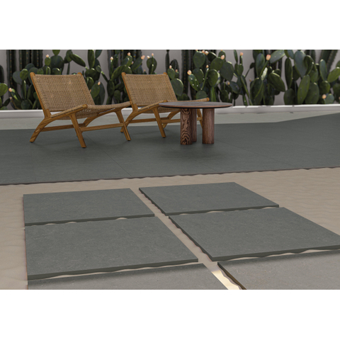 Terravito Ostino carrelage sol et mur - 90x90cm - 20mm - rectifié - (anthracite) SW1209473