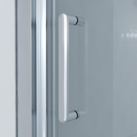 FugaFlow ID06 Quick Fit porte de douche coulissante - 120x190cm - 6mm verre de sécurité - profilé aluminium - anti calcaire - Chrome SW999915