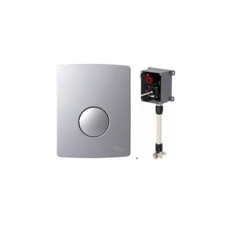 Plieger Chicago urinoir – pack complet avec couvercle, bâti-support et plaque de commande chromé mat – blanc brillant 4970168