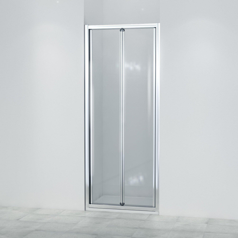 Marenza Fold Porte pliante - 80x190cm - verre de sécurité 6mm - profilé alu - anti-calcaire - chrome SW8415