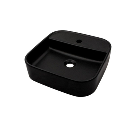 Plieger Fresno opzetwaskom - 42x42x11.5cm - vierkant - 1 kraangat - mat zwart SW225219