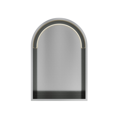 Hotbath &MORE Inbouwbox of inbouwnis Toogmodel - 30x45x10cm - met LED - IP44 -RVS - RVS 316 SW1246508