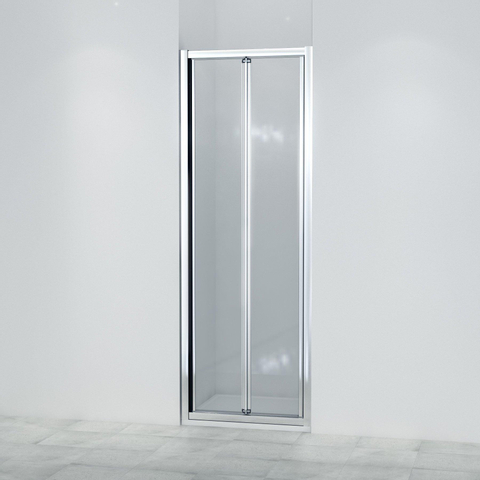 Saniclass ID05 Porte pliante 90x190cm profil aluminium et verre de sécurité 5mm anti-calcaire chrome SW8416
