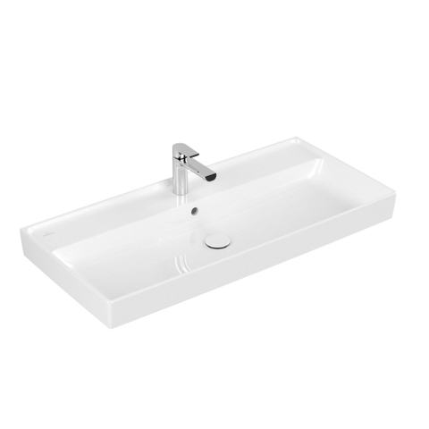 Villeroy & Boch Collaro meubelwastafel - 100x47cm - met overloop - 1 kraangat CeramicPlus - White Alpine (glans wit) SW358336
