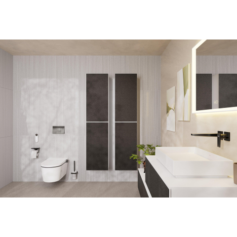 Hansgrohe AddStoris Q closetrolhouder - met planchet - geborsteld zwart chroom (antraciet) SW651682