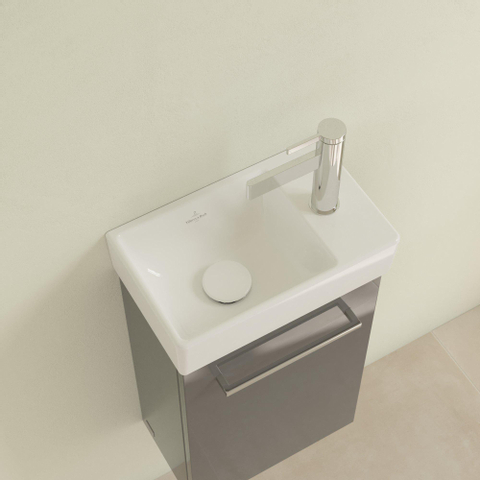Villeroy & Boch Avento fontein - 1 kraangat rechts - zonder overloop - 36x22cm CeramicPlus - White Alpine (glans wit) SW445847
