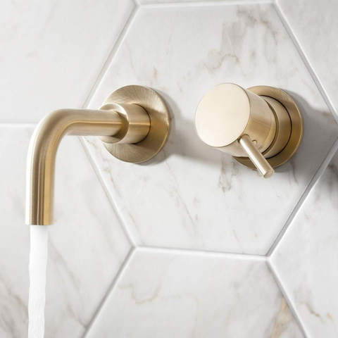 Crosswater MPRO Robinet lavabo encastrable - 2 trous - laiton brossé SW209286