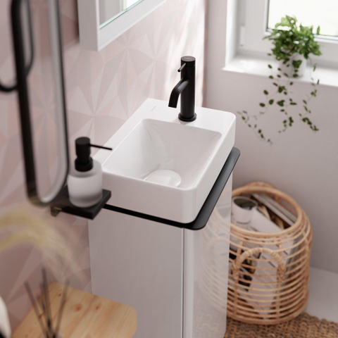 Hansgrohe Tecturis s Eengreeps wastafelkraan - 80 - coolstart - met PopUp - trekwaste - mat zwart SW918573