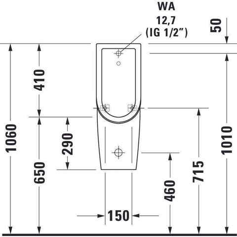 Duravit Starck 3 Urinoir - met sproeikop - met achterinlaat - met sifon - met bevestiging - wit 0290484