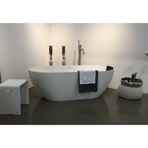 Riho Bilbao Baignoire îlot 170x80x55.5cm Solid Surface avec siphon Blanc mat SW241481