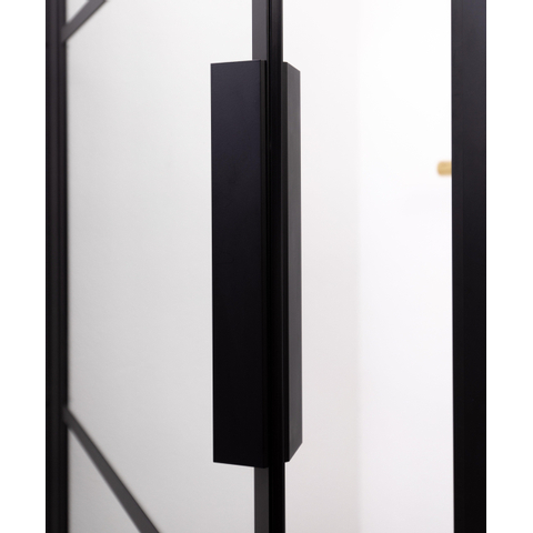Riho Grid draaideur 90x200cm zwart profiel en helder glas SW242172