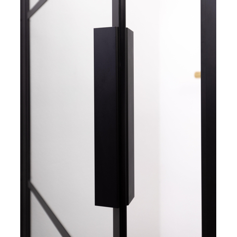 Riho Grid draaideur 90x200cm zwart profiel en helder glas SW242172