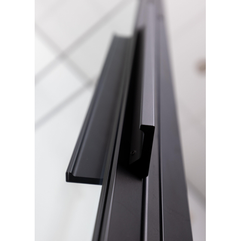 Riho Grid Porte pivotante 90x200cm profilé noir et verre clair SW242172