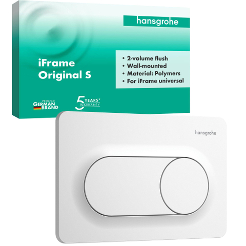 Hansgrohe IFrame Original S Drukplaatvoor - dualflush - mat wit SW1413495