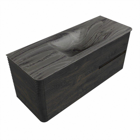 Mondiaz CIRO-DLUX Meuble de salle de bains - 120x45x50cm - Vasque solid surface Sombra - 1 lavabo au milieu - sans trous de robinet - 2 tiroirs - Shadow SW1532750