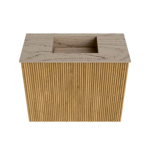 Mondiaz JOYA-DLUX 50cm toiletmeubel - kleur Oak - Wastafel FAYE positie Midden Zonder kraangat kleur Arena. SW1423861