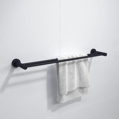 Ozean Eternal Handdoekhouder - dubbel - rond - mat zwart SHOWROOMMODEL SHOW23800