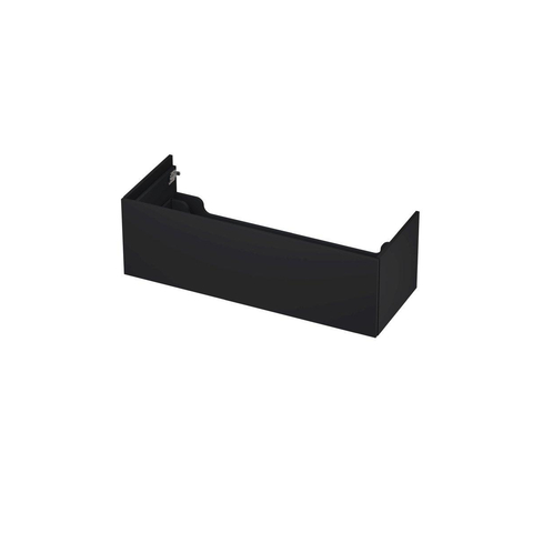 INK Wastafelonderkast - 120x45x37.6cm - 1 lade - push to open - met recht opdekfront - MDF lak - Mat zwart SW439286