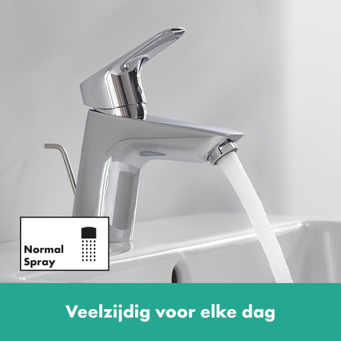 Hansgrohe Logis S wastafelkraan - 70 met waste - hoogglans chroom 0605637