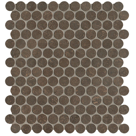 Terravito Elzino Mozaïektegel - 29x32.5cm - rond - 9mm - Cocoa mat SW1119881