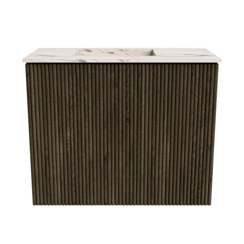 Mondiaz JOYA-DLUX Meuble WC 50 cm - couleur Shadow - Lavabo FAYE position Gauche Sans trou de robinet couleur Nata. SW1424940