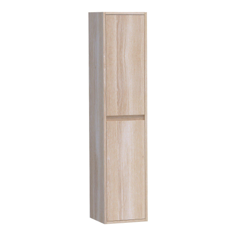 BRAUER Adore armoire de salle de bains - 160x35x35cm - avec 2 portes sans poignée ouvrant à gauche ou à droite chêne à lamelles blanc SW223429