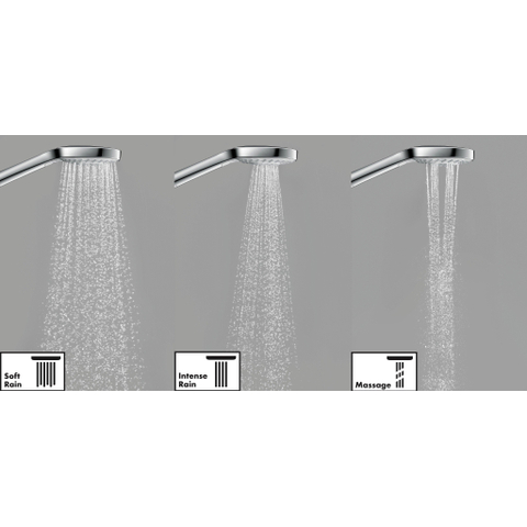 Hansgrohe Croma select e Handdouche Multi - ecosmart 1/2 x - diameter 11cm - met soft rain intense rain en massagestraal wit/chroom - wit chroom 0605327