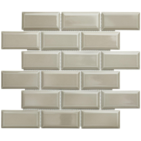 The Mosaic Factory Paris mozaïektegel - 29x30cm - 6.5mm - rechthoek - glans light grey (grijs) SW258551