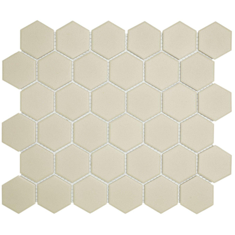 The Mosaic Factory London mozaïektegel - 28x33cm - 6mm - hexagon - R11 - mat wit SW242523
