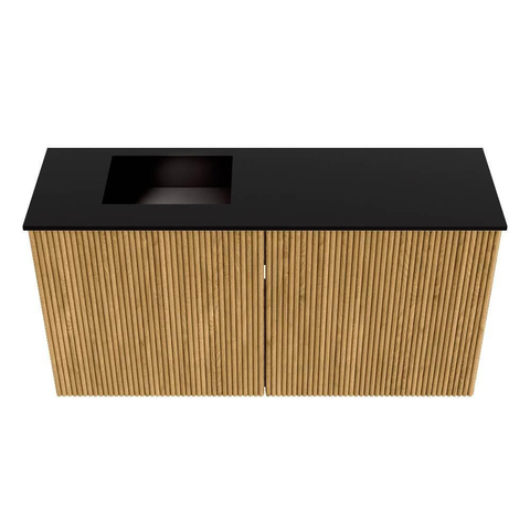 Mondiaz JOYA 80cm meuble de toilette - couleur Chêne - Vasque FAYE position Gauche 1 trou de robinet couleur Urban SW1421186
