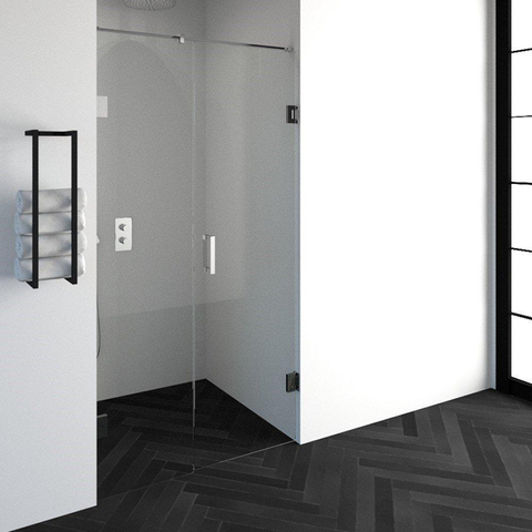 BRAUER Crée porte de douche 110x200cm 2 pièces sans cadre avec anti-calcaire et verre de sécurité 8mm chrome brillant SW223761