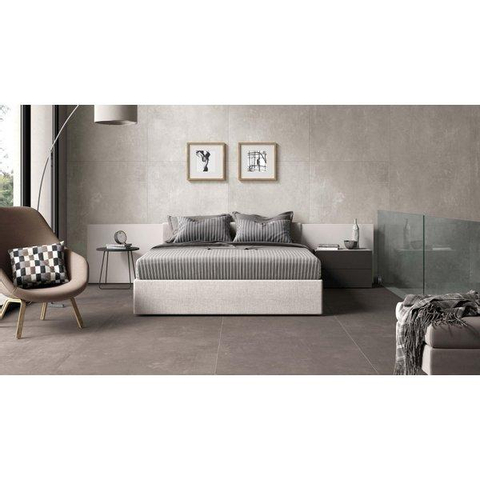 ÉCHANTILLON Ceralto Merano Raw Carrelage sol et mur 100x100cm 6mm rectifié R10 grès cérame Grey SW976452