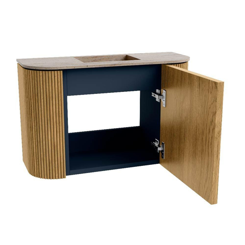 Mondiaz JOYA-DLUX Meuble de salle de bains 63,2cm - arrondis gauche et droite couleur Chêne - Vasque FAYE position Milieu Sans trou de robinet couleur Saba SW1424220