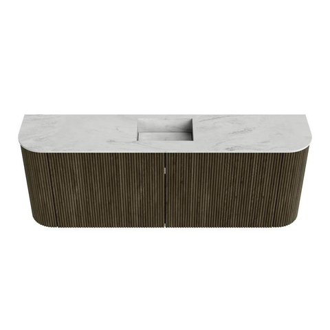 Mondiaz JOYA-DLUX Meuble de toilette 113,2 cm - arrondi gauche et droite couleur Shadow - Vasque FAYE position Milieu Sans trou de robinet couleur Opalo SW1422996