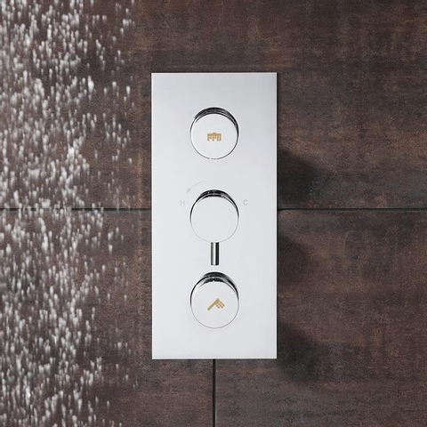 Crosswater Dial Douchekraan - met inbouwdeel verticaal - met omstel - hoogglans chroom SW30912