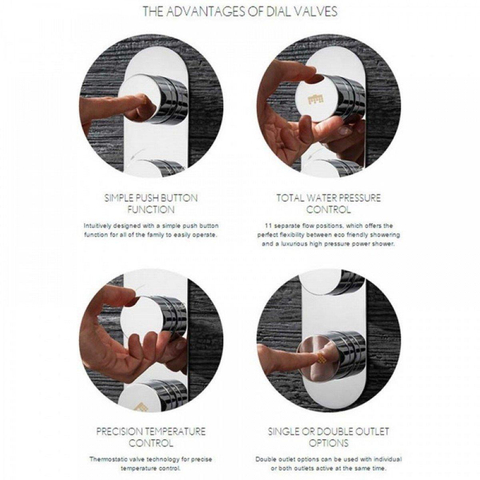 Crosswater Dial Douchekraan - inbouw - verticaal - omstel - handdouche - horizontaal - hoogglans chroom SW30913