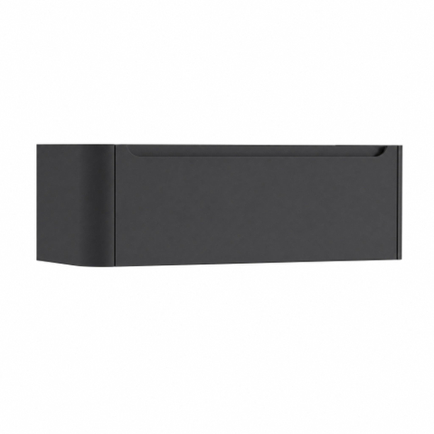 H&R Badmeubelen Juice Wastafelonderkast - 120x45x40cm - linkerhoek afgerond - 1 lade - geïntegreerde greep - antraciet mat SW1110038