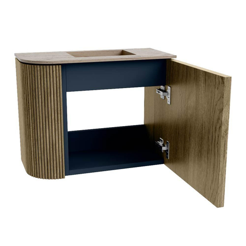 Mondiaz JOYA-DLUX 51.6cm toiletmeubel - ronding links kleur Dusk - Wastafel FAYE positie Rechts 1 kraangat kleur Arena. SW1425762